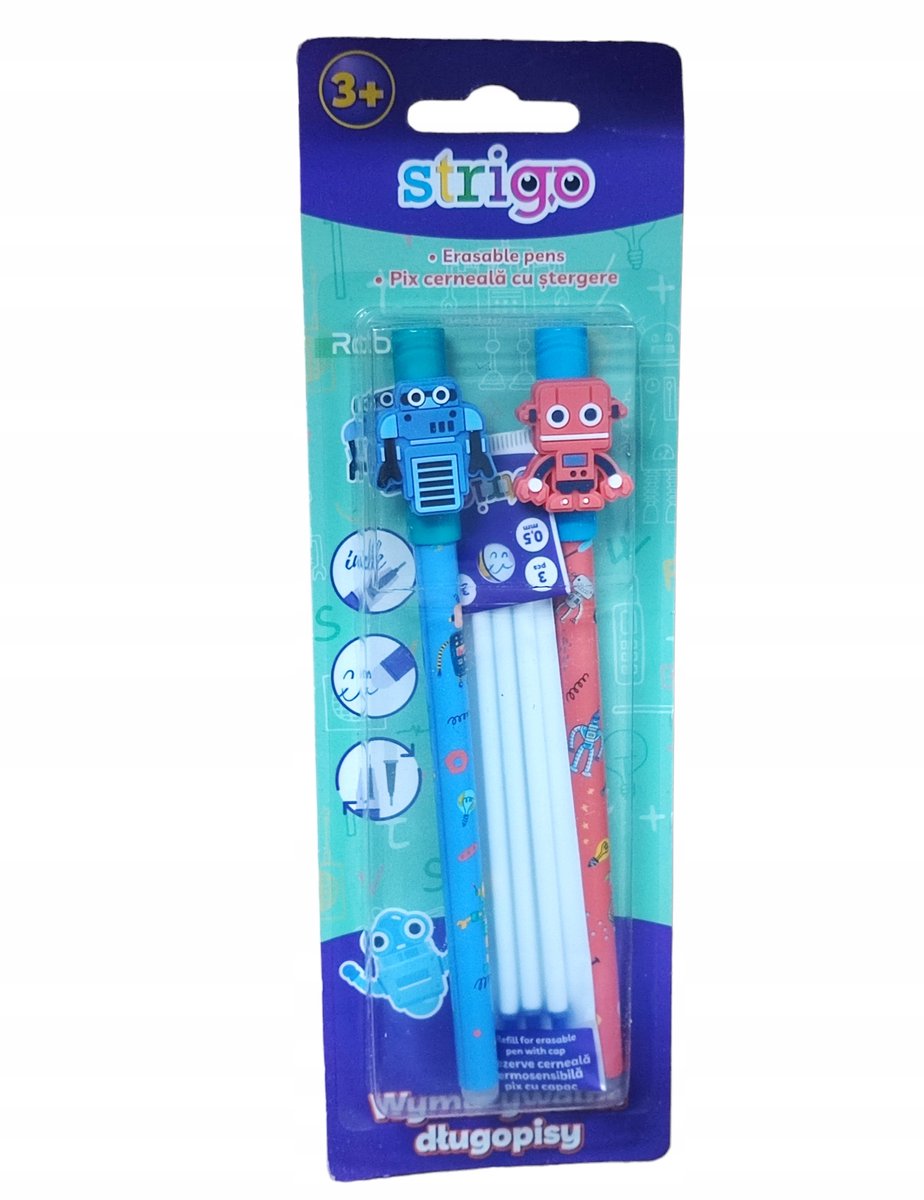 Strigo Uitwisbare Blauwe Pen 0.5mm - Set van 2