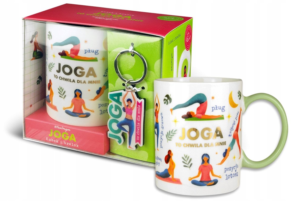 Unieke Yogaset: Mok met Sleutelhanger - Perfect Cadeau