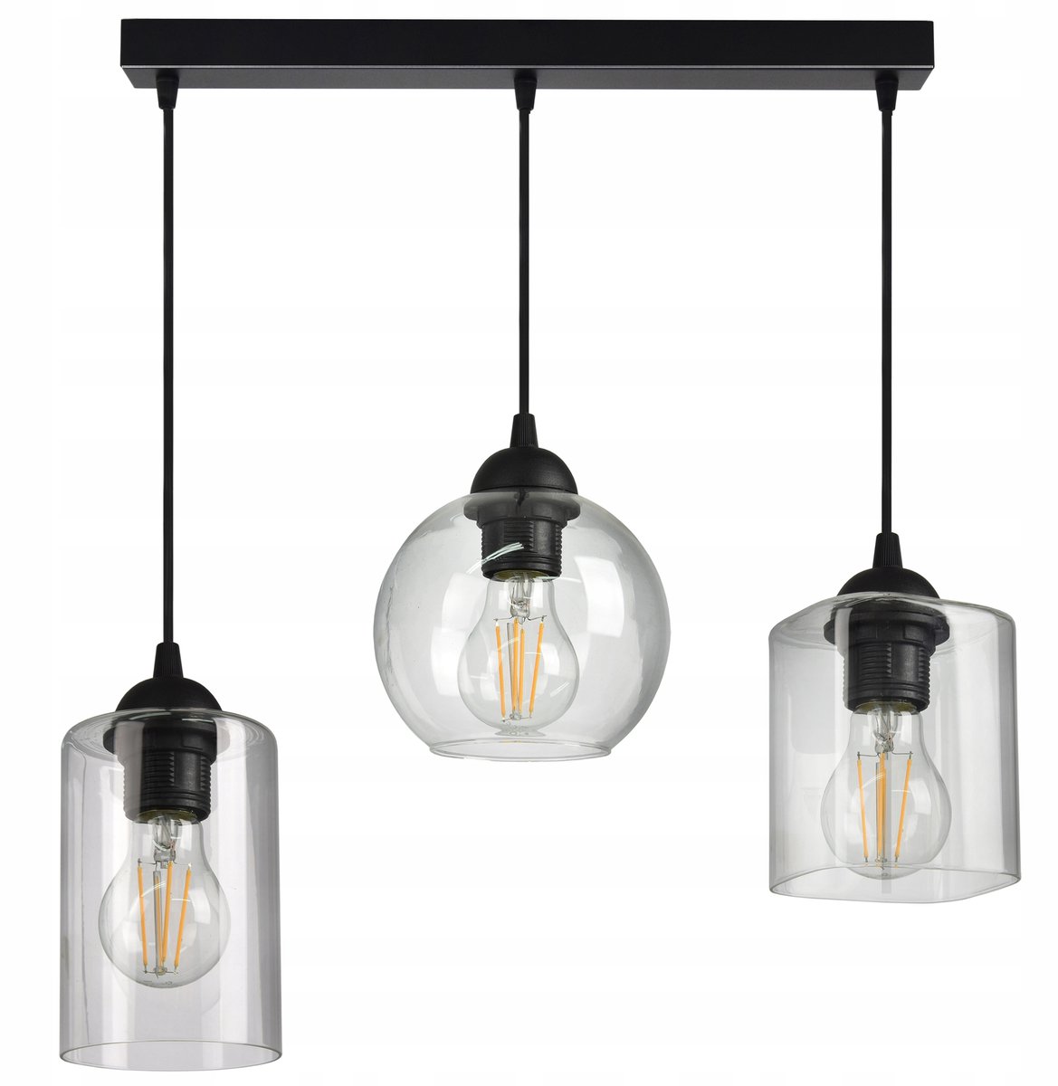 Luxe Hanglamp met 3 Glazen Kap - Modern Design