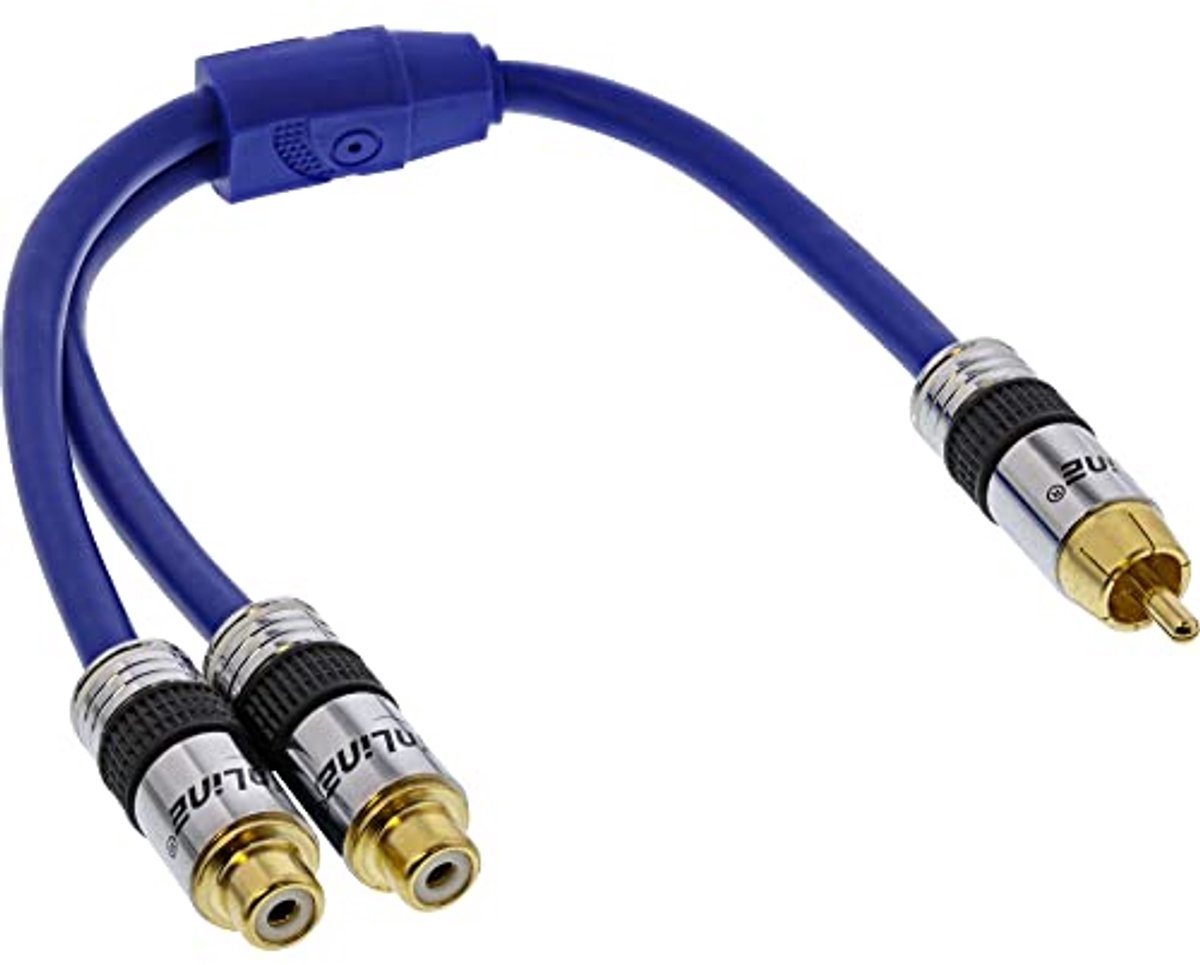 Premium Cinch Y-Kabel 1x naar 2x - 0,25m voor Geluidsinstallaties