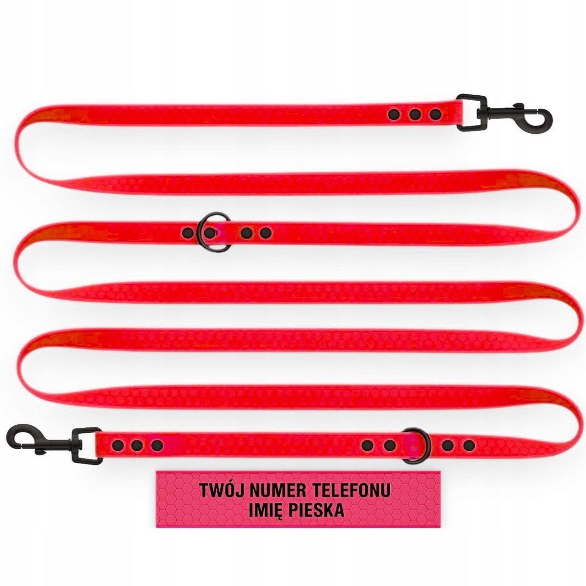 Verstelbare Waterdichte Hondensnoer Biothane PVC 5m 1.6cm Rood