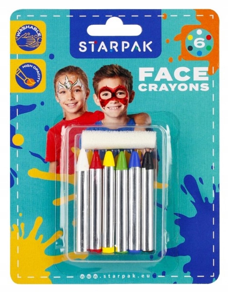 Starpak Schminkstiften - 6 Kleuren voor Gezicht en Lichaam