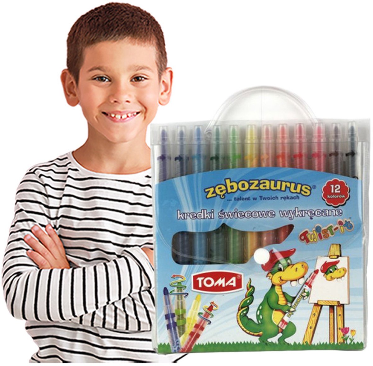 Toma Draaibare Kleurpotloden 12 Levendige Kleuren - Wasco