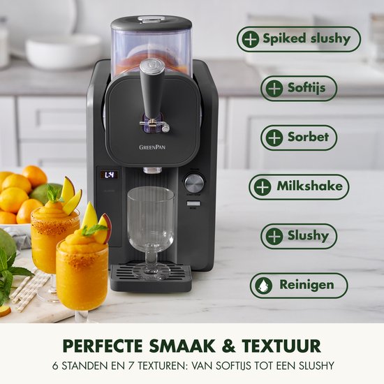 Greenpan Frost IJsmachine & Slushie Maker - zelfvriezend - 1.8l - klaar in 30 min - Grijs van Greenpan — afbeelding 4