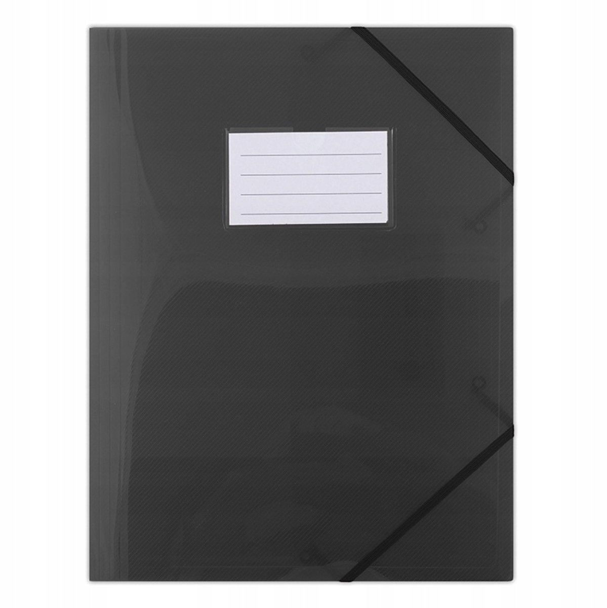 Donu Kaart A4 3-kleppen Zwart, PP, 480mic, elastische sluiting
