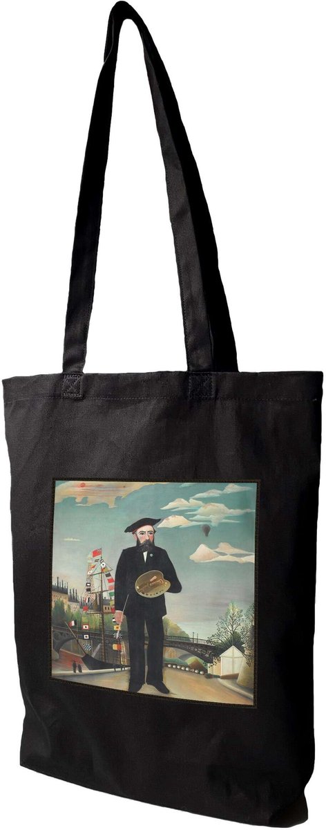 Shopper Tas met Henri Rousseau "Zelfportret" Print - Canvas