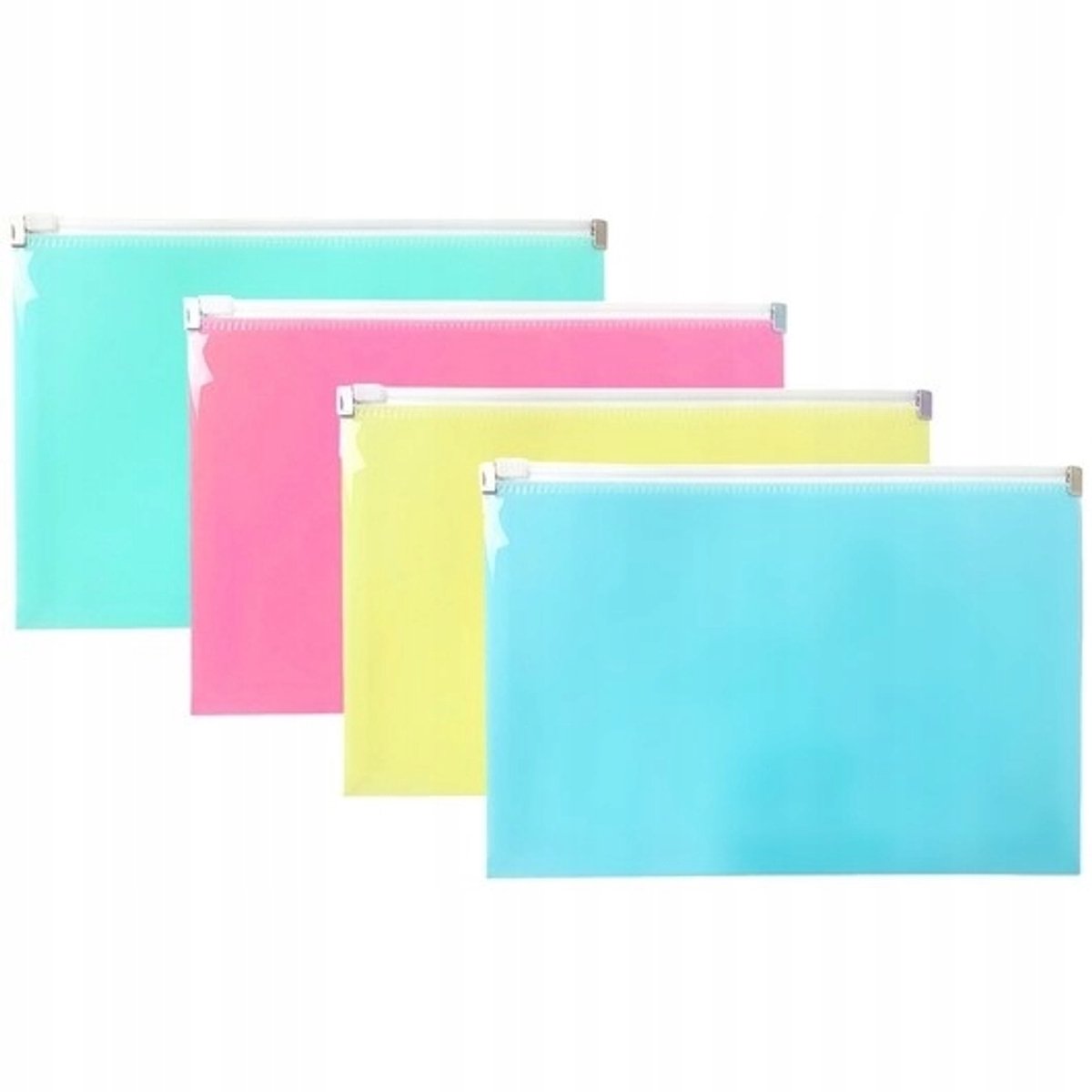 Biurfol A5 Documentenkaarten met Rits - Pastel Mix (10 stuks)