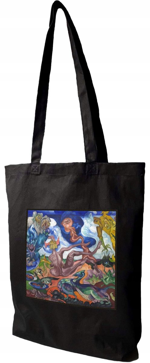 Shopper Tas met Witkacy 'Wereldcreatie' Print - Canvas