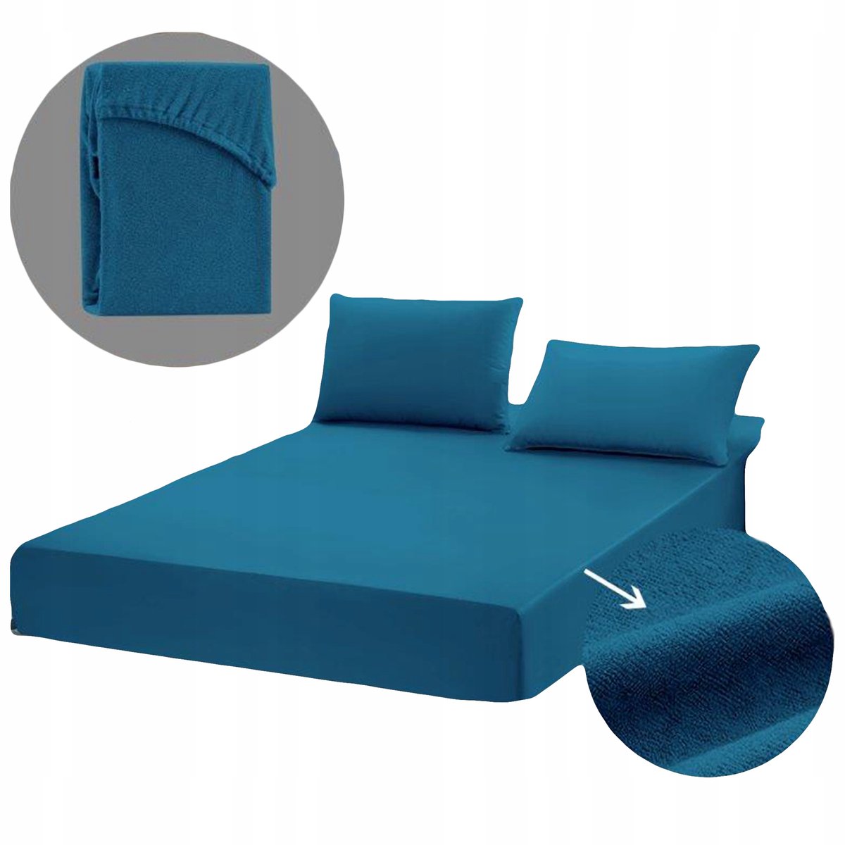 Frotte Hoeslaken 220x200cm - 100% Katoen - Donkerblauw