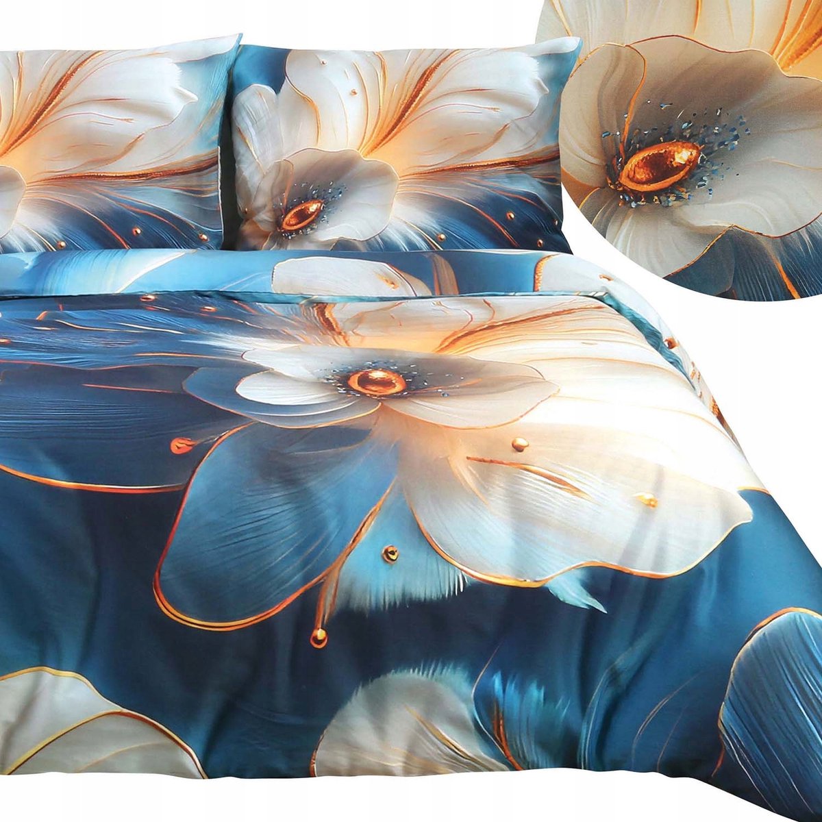 SATYNLOVE PREMIUM Katoen Satijn Beddengoed Set 180x200cm Bloemen