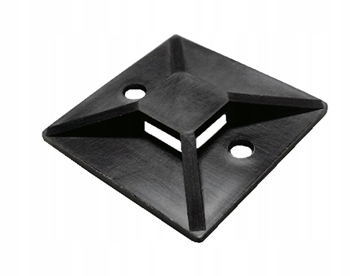 Zwarte bevestigingsvoetjes voor kabelbinders - 20x20mm - 100 st