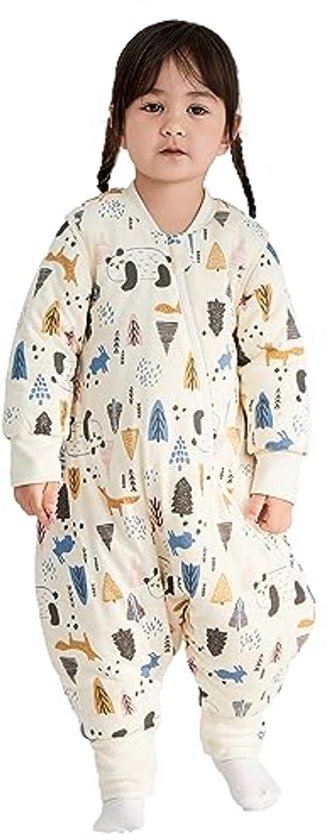 Foto: Peuterslaapzak met broekspijpen 3 5 tog warme draagbare deken met afneembare mouwen voor kinderen van 1 2 jaar