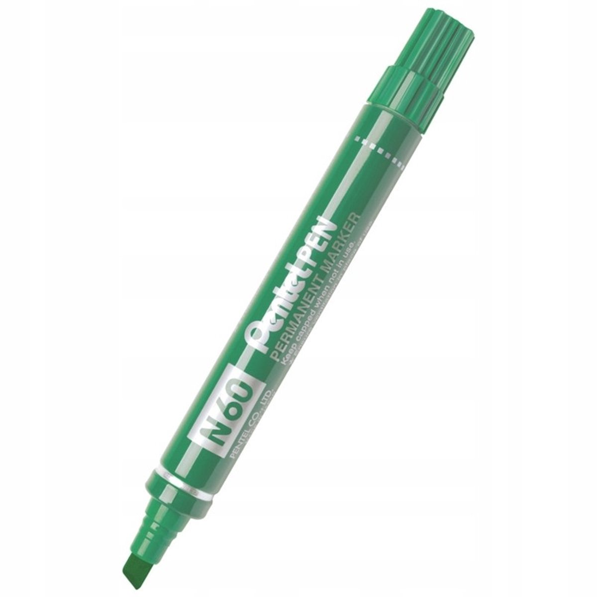 Pentel N-60 Permanente Marker Groen, Afgeschuinde Punt 2,5-5,6mm