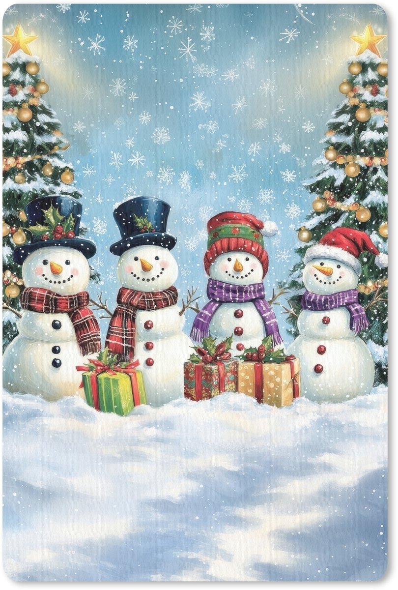 Muismat 18x27 cm - Mousepad Vrolijk - Sneeuw - Kleurrijk - Muismatten