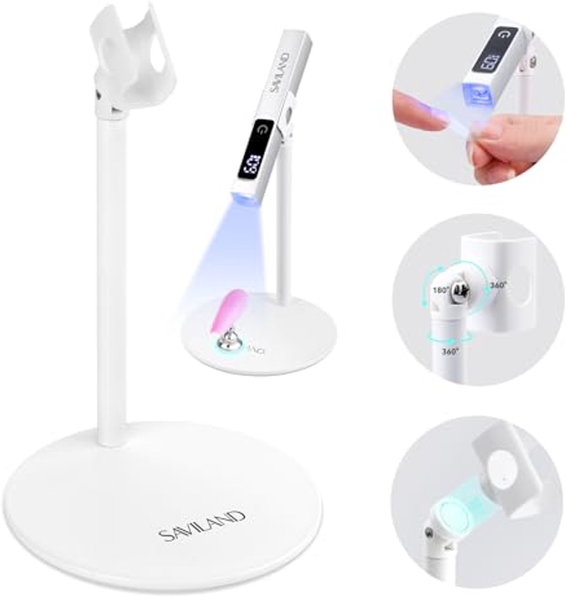 UV Nagellamp 360 Graden Instelbaar met Magnetische Rotatie - Draagbare Handsfree Builder voor Gelnagels