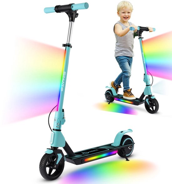 Elektrische kinderstep 130W motor 14 km/u, opvouwbaar, verstelbaar 34-39 inch, 6,5″ banden, 8 km bereik, 8 kg