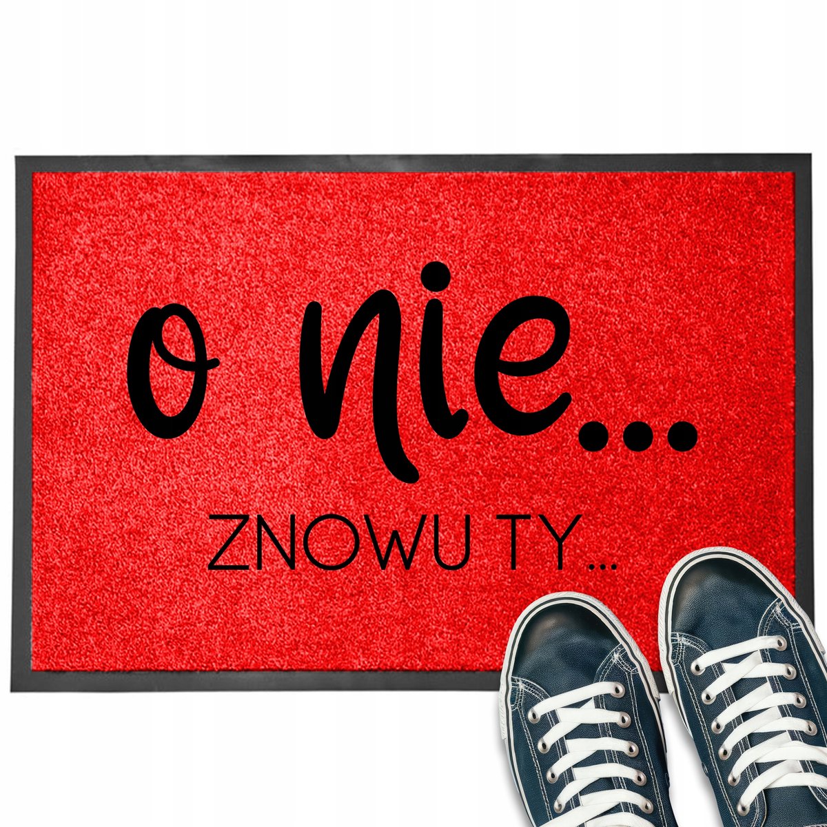 Monochrome entreedeurmat 40x60 cm - "Oh nee, ben jij het weer?"