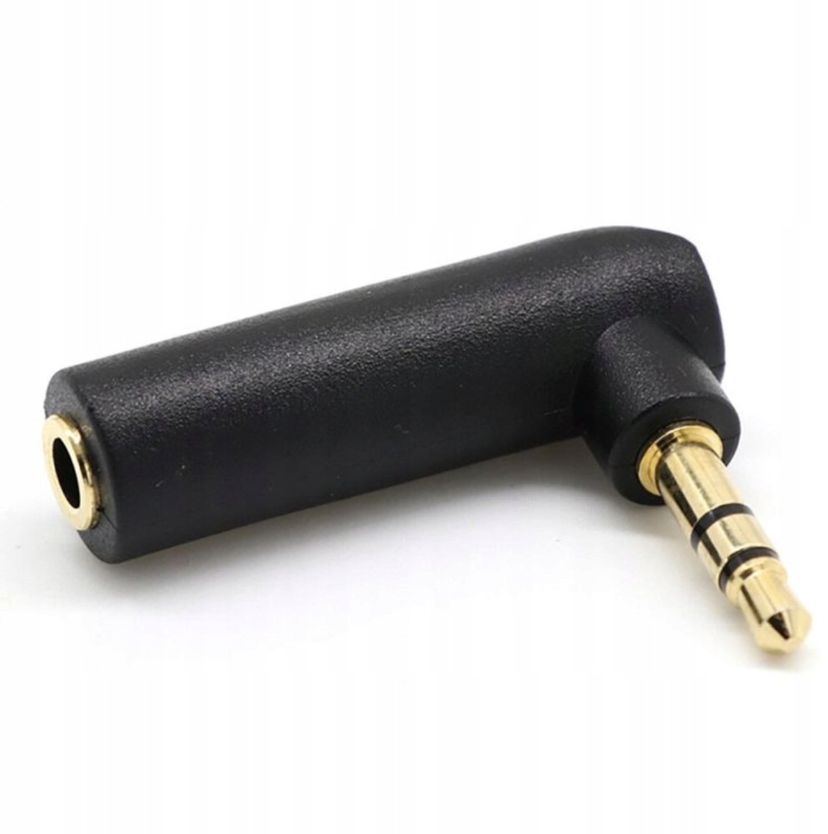 Hoekadapter Mini Jack 3.5mm Audio Stereo AUX - Zwart