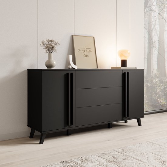 Lido Dressoir | 200 x 45 x 90 (H) cm | Ruimte en Stijl in Één - Drie Deuren Drie Laden Lido Dressoir | 200 x 45 x 90 (H) cm | Ruimte en Stijl in Één - Drie Deuren Drie Laden
