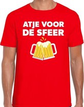 Atje voor de sfeer feest t-shirt rood voor heren S