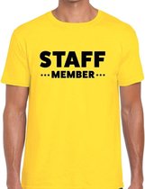 Staff member / personeel tekst t-shirt geel heren S