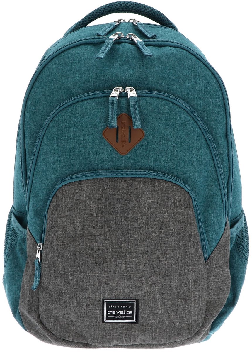 travelite vrije tijd rugzak rugzak met laptopvak Basic Melange Backpack 22L Petrol / Grey