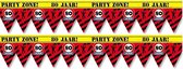 2x 80 jaar party tape/markeerlinten waarschuwing 12 meter - Verjaardag afzetlinten/markeerlinten feestartikelen