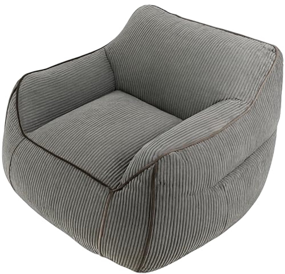 Bananair - Corduroy Bean Bag for Living Room and Bedroom - Cocooning, Elegant and Cozy - Ideal for Reading Corner or Cosy (Dark Grey)