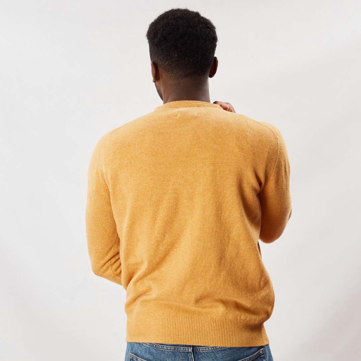 Osborne Knitwear Trui met ronde hals - Sweater heren in Lamswol - Pullover Heren - Citrus - L