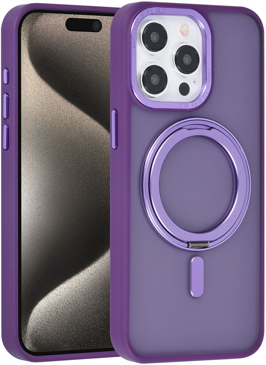 UNIQ Accessory Back Cover - Apple iPhone 15 Pro Max - Paars - MagSafe-ring - Antislip ontwerp