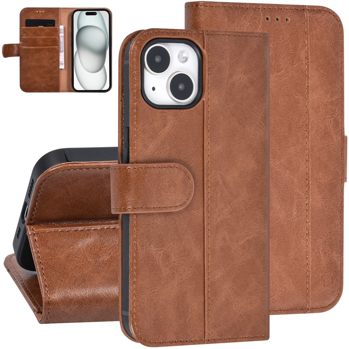 UNIQ Accessory Back Cover - Bruin - 360° Bescherming - Voor Apple iPhone 15