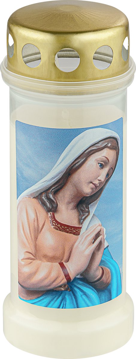 Bolsius - Herdenkingslicht - Met deksel - Biddende Maria - 70 branduren