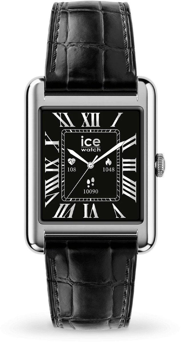 Ice Watch ICE smart TK 2.0 - Silver - Black croco 025380 Horloge - Leer - Zwart - Ø 37 mm