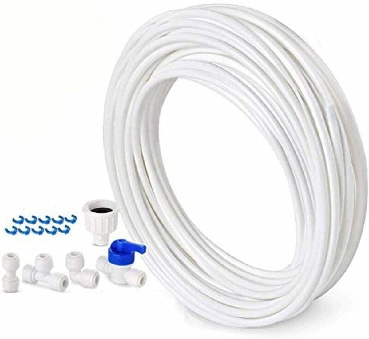 Watertoevoerslang - 10 m - Aansluitset voor Europese koelkast met dubbele deur - Diameter 6-3 mm