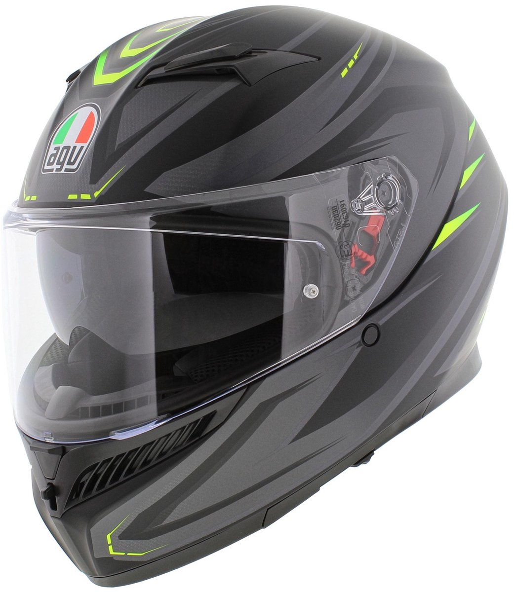 AGV K3 motorhelm Syth mat zwart fluo geel S
