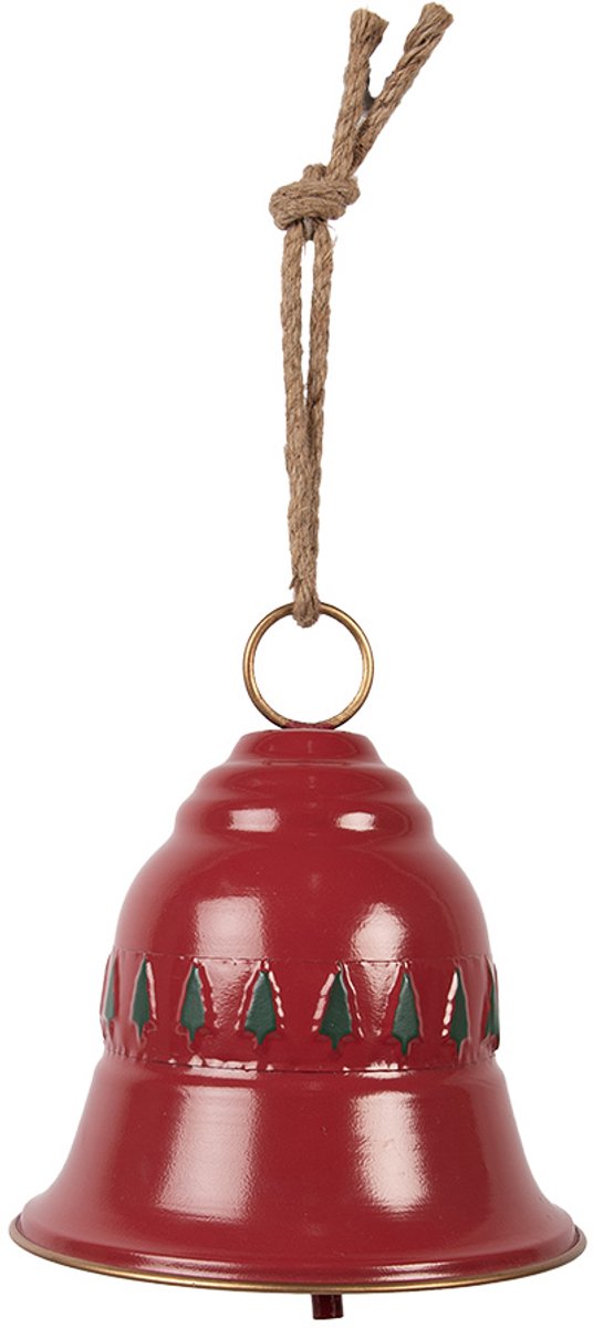 Decoratie Bel Ø 23x25 cm Rood Metaal