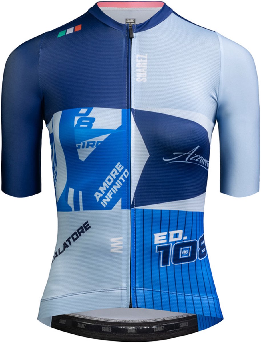 Suarez Giro D´italia 2025 Korte Mouw Wielertrui Blauw XS Vrouw