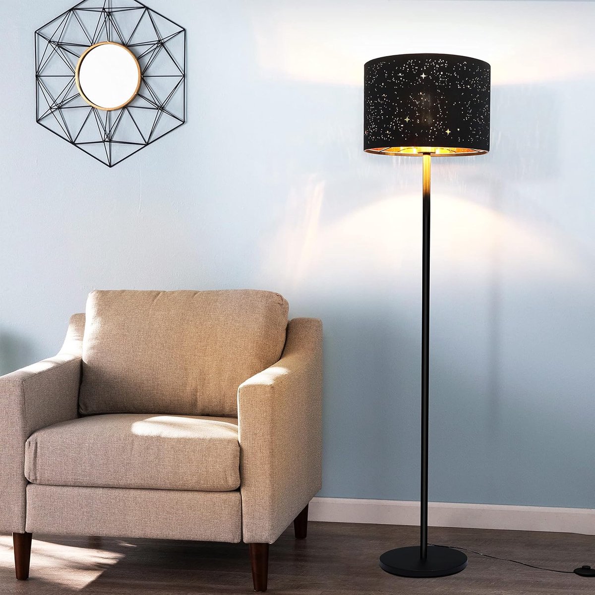 Glitzerlife Sterren Design Vloerlamp - Modern Staande Lamp thumbnail 5