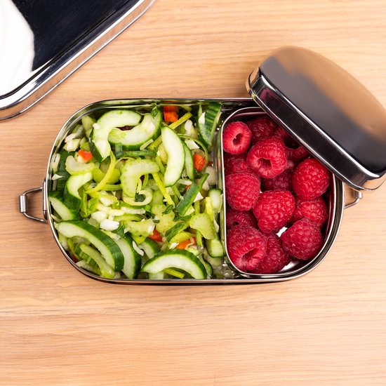 Boîte à lunch légère ovale en acier inoxydable - Medium - Bento - Boîte à lunch en acier inoxydable - Boîte à lunch pour l'école - Boîte à lunch en acier inoxydable pour Enfants