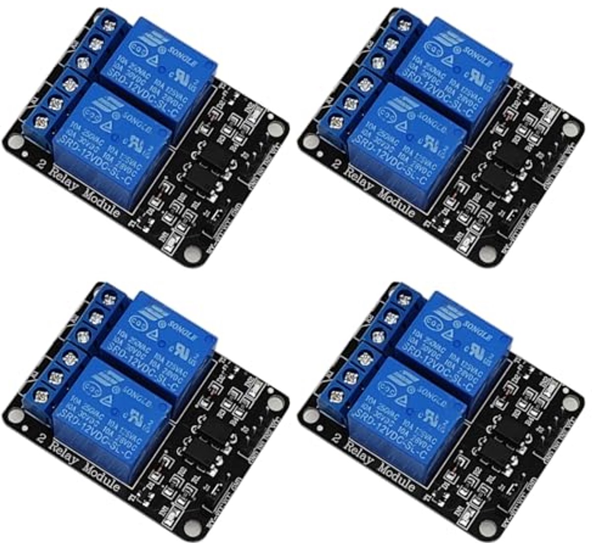 12V Relaismodule met 2 Kanalen en Optische Koppeling voor Raspberry Pi en Arduino