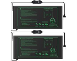 Set van 2 Verwarmingsmatten met Thermostaat voor Zaailingen, Huisdieren en Reptielen - Temperatuurregeling en Snelle Verwarming