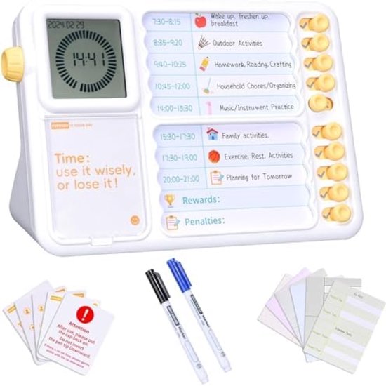 Visuele Timer voor Kinderen met Aanpasbare Planner Bord, ADHD ...