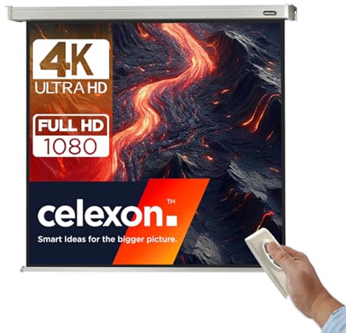 Gemotoriseerd Presentatiescherm 200 x 200 cm - Ideaal voor Thuisbioscoop en Scholen