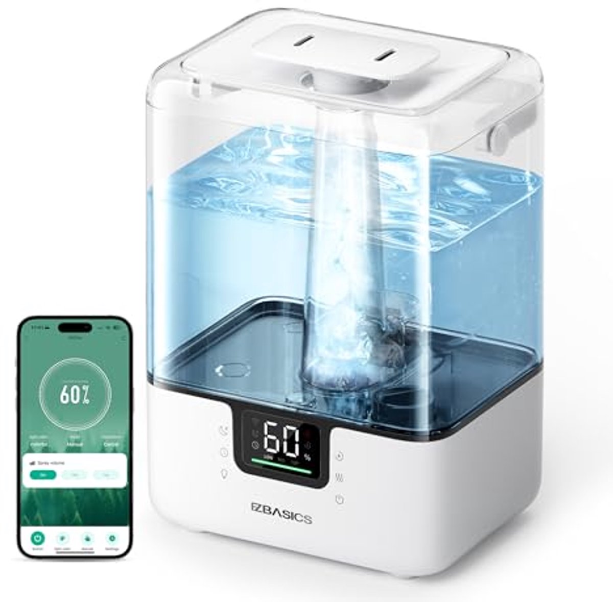 Slimme 6 Liter Luchtbevochtiger met Aroma Diffuser en 360° Nozzle voor Kinderen