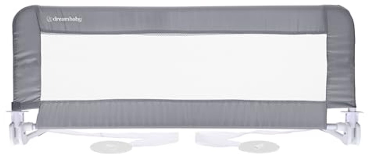 Opvouwbare Bed Veiligheidsbarrière voor Peuters - 110 cm Breed en 45,5 cm Hoog - Geschikt voor Platte Bedbodems tot Kingsize Matras - Grijs
