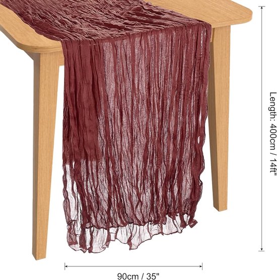21 stuks terracotta kaasdoek tafelloper 21 meter gaas kaasdoek tafelloper boho bruiloft tafelloper romantisch rustiek tafelkleed voor bruiloft, bruidsdouche, feest tafeldecoratie