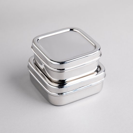 Bols à fruits de Luxe en acier inoxydable - Set de 2 - Boîtes à collation Bols à fruits en acier inoxydable - Enfants - Sans BPA - Talli - Bol à fruits scolaire - Boîte à collation enfant - Boîte à fruits