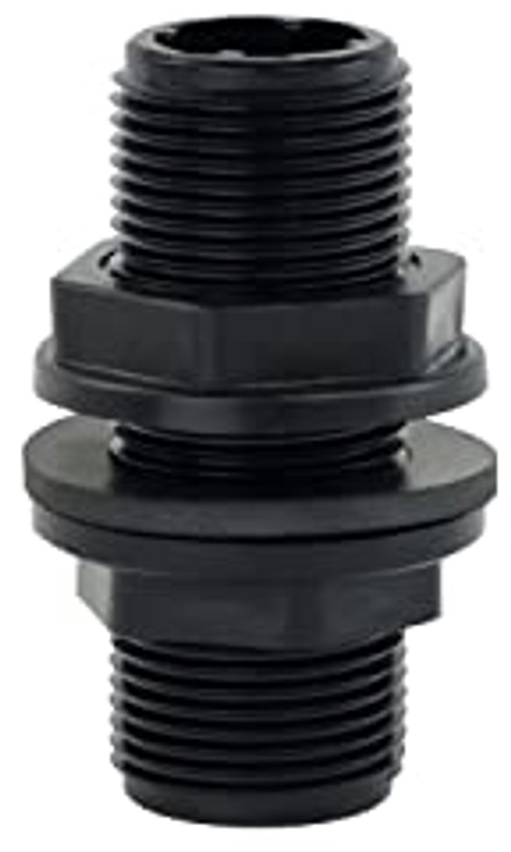 Regentondoorvoer 1/2 inch 21mm buitendraad - 2 stuks voor waterreservoirs