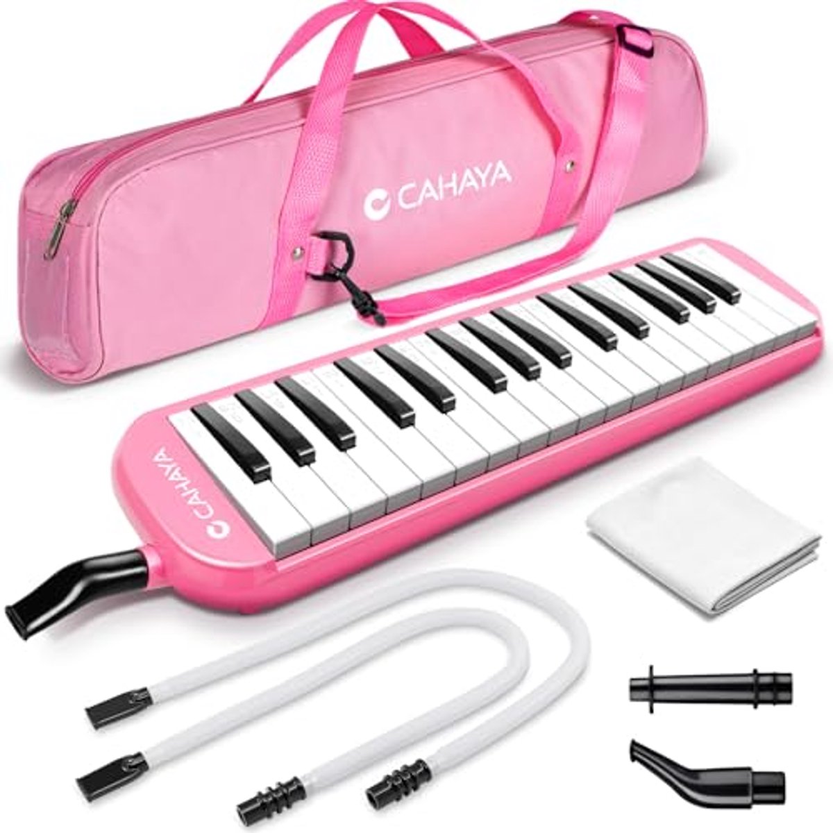 Melodica 32 Toetsen voor Kinderen met Draagtas - Geschikt voor Beginners - Muzikaal Cadeau voor Jongens en Meisjes - Roze