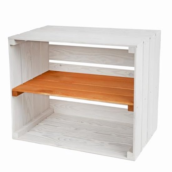 Fruitkist wijnkist houten krat vintage gevlamd 50x40x30 cm in een SET van 2